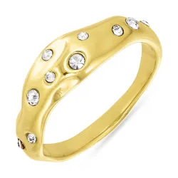 Wasserfest Zirkon Ring aus vergoldetem Stahl - OCEANA