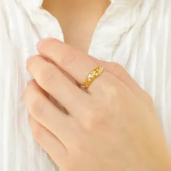 Wasserfest Zirkon Ring aus vergoldetem Stahl - OCEANA