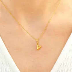 Wasserfest buchstab v Halskette aus vergoldetem Stahl - OCEANA