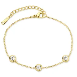 Wasserfest Zirkon Armband aus vergoldetem Stahl - OCEANA