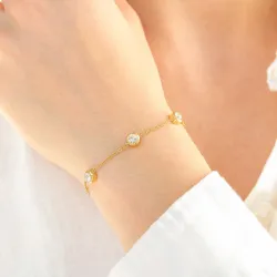 Wasserfest Zirkon Armband aus vergoldetem Stahl - OCEANA