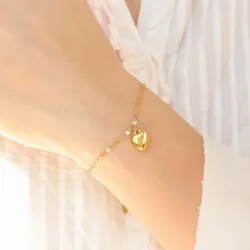 Wasserfest Herz Armband aus vergoldetem Stahl - OCEANA