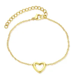 Wasserfest Herz Armband aus vergoldetem Stahl - OCEANA