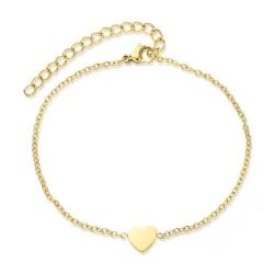 Wasserfest Herz Armband aus vergoldetem Stahl - OCEANA