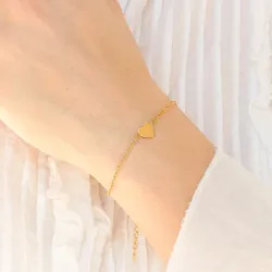 Wasserfest Herz Armband aus vergoldetem Stahl - OCEANA