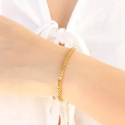 Wasserfest Armband aus vergoldetem Edelstahl 15 cm + 4 cm x 3,0 mm  - OCEANA