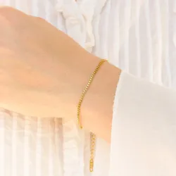 Wasserfest Armband aus vergoldetem Edelstahl 17 cm + 5 cm x 1,7 mm  - OCEANA