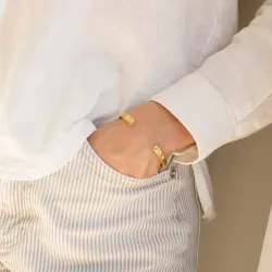 Wasserfest Armreif aus vergoldetem Stahl - OCEANA