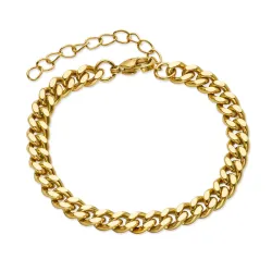 Wasserfest Armband aus vergoldetem Edelstahl 15 + 5 cm x 5,9 mm  - OCEANA