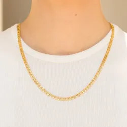 Wasserfest Panzerkette aus vergoldetem Edelstahl 50 cm x 4,5 mm  - OCEANA