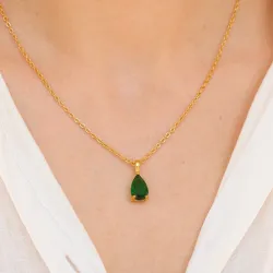 Wasserfest Halskette mit Anhänger aus vergoldetem Stahl - OCEANA