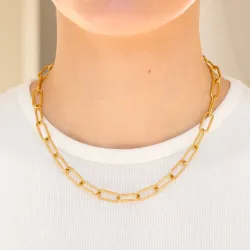 Wasserfest Halskette aus vergoldetem Edelstahl 40 cm x 7 mm  - OCEANA