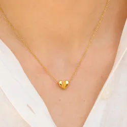 Wasserfest Herz Halskette aus vergoldetem Stahl - OCEANA