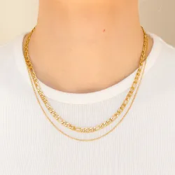 Wasserfest Halskette aus vergoldetem Edelstahl 40 cm x 5 mm  - OCEANA
