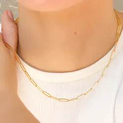 Wasserfest Halskette aus vergoldetem Edelstahl 40 + 5 cm x 3,5 mm  - OCEANA