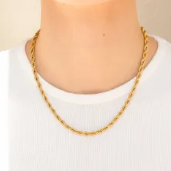 Wasserfest Cordelhalskette aus vergoldetem Edelstahl  x 4,5  - OCEANA