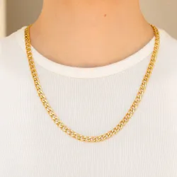 Wasserfest Panzerhalskette aus vergoldetem Edelstahl 50 cm x 6 mm  - OCEANA