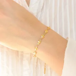 Wasserfest Herz Armband aus vergoldetem Stahl - OCEANA