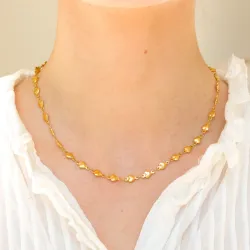 Wasserfest Herz Halskette aus vergoldetem Stahl - OCEANA