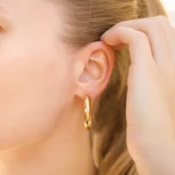 6 x 32 mm Wasserfester Halbkreolen in vergoldetem Edelstahl - OCEANA