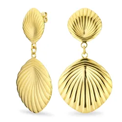 Wasserfester Schale Ohrringe in vergoldetem Stahl - OCEANA