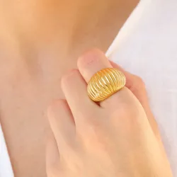 Wasserfest Ring aus vergoldetem Edelstahl - OCEANA