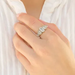 Wasserfest Zirkon Ring aus Stahl - OCEANA