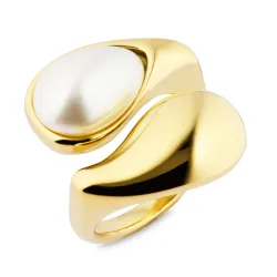 Wasserfest Perle Ring aus vergoldetem Edelstahl - OCEANA