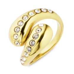 Wasserfest Zirkon Ring aus vergoldetem Edelstahl - OCEANA