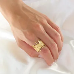 Wasserfest justierbar Ring aus vergoldetem Edelstahl - OCEANA