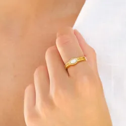 Wasserfest Ring aus vergoldetem Edelstahl - OCEANA