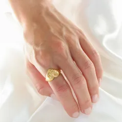 Wasserfest Herz Ring aus vergoldetem Edelstahl - OCEANA