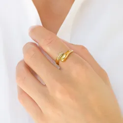 Wasserfest Ring aus vergoldetem Edelstahl - OCEANA