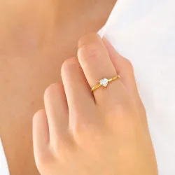 Wasserfest Herzen Ring aus vergoldetem Edelstahl - OCEANA