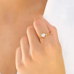 Wasserfest Herzen Ring aus vergoldetem Edelstahl - OCEANA