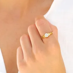 Wasserfest Ring aus vergoldetem Edelstahl - OCEANA