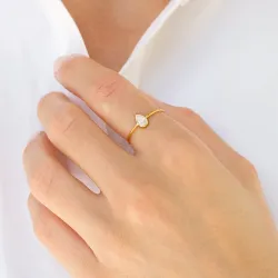 Wasserfest Zirkon Ring aus vergoldetem Edelstahl - OCEANA