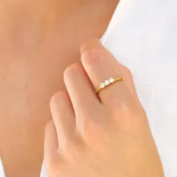 Wasserfest Zirkon Ring aus vergoldetem Edelstahl - OCEANA