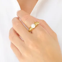 Wasserfest Ring aus vergoldetem Edelstahl - OCEANA