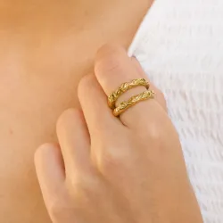 Wasserfest Ring aus vergoldetem Stahl - OCEANA