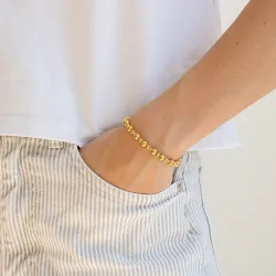 Wasserfest Kugel Armband aus vergoldetem Stahl - OCEANA