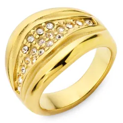 Wasserfest Zirkon Ring aus vergoldetem Edelstahl - OCEANA