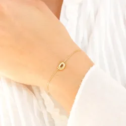 Wasserfest buchstab d Armband aus vergoldetem Stahl - OCEANA