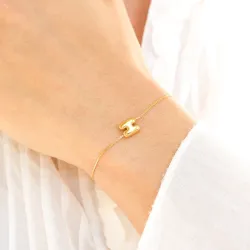 Wasserfest buchstab h Armband aus vergoldetem Stahl - OCEANA