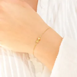 Wasserfest buchstab i Armband aus vergoldetem Stahl - OCEANA