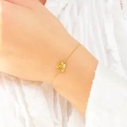 Wasserfest buchstab m Armband aus vergoldetem Stahl - OCEANA