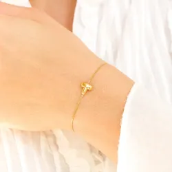 Wasserfest buchstab t Armband aus vergoldetem Stahl - OCEANA