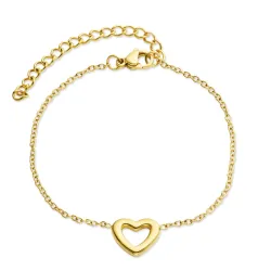Wasserfest Herz Armband aus vergoldetem Stahl - OCEANA