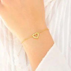 Wasserfest Herz Armband aus vergoldetem Stahl - OCEANA