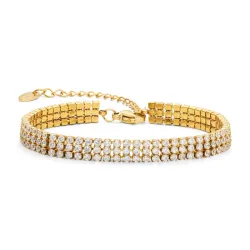 Wasserfest Zirkon Armband aus vergoldetem Stahl - OCEANA